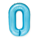 Balon foliowy "cyfra 0", niebieska, 100 cm