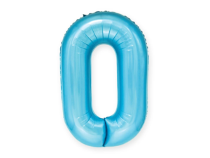 Balon foliowy "cyfra 0", niebieska, 100 cm