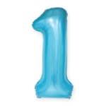 Balon foliowy "cyfra 1", niebieska, 100 cm