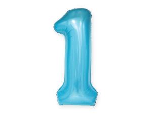 Balon foliowy "cyfra 1", niebieska, 100 cm