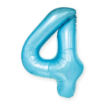 Balon foliowy "cyfra 4", niebieska, 100 cm