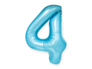 Balon foliowy "cyfra 4", niebieska, 100 cm