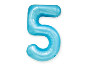 Balon foliowy "cyfra 5", niebieska, 100 cm