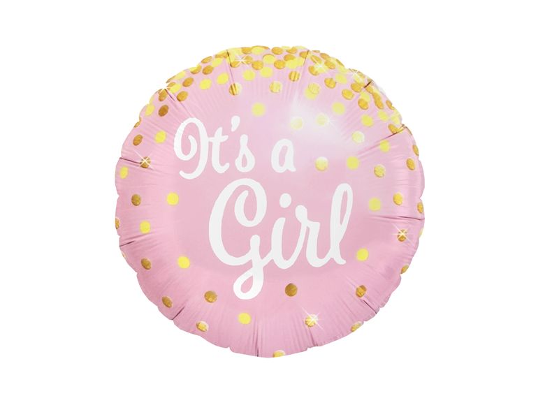 Balon foliowy „It's a girl”, 45 cm (18 cali)