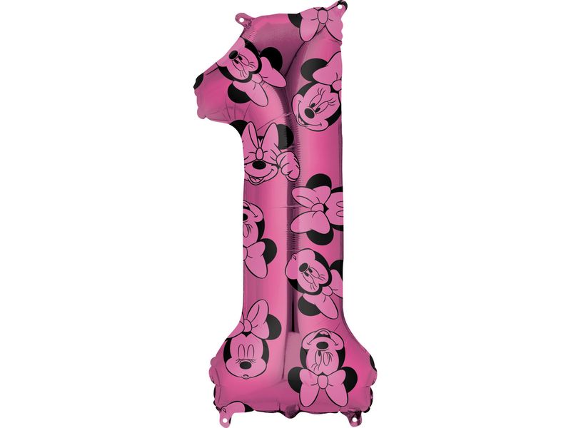 Balon foliowy "cyfra 1", fioletowa, Myszka Miki (Mickey Mouse), 66 cm