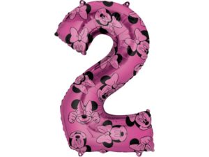 Balon foliowy "cyfra 2", fioletowa, Myszka Miki (Mickey Mouse), 66 cm
