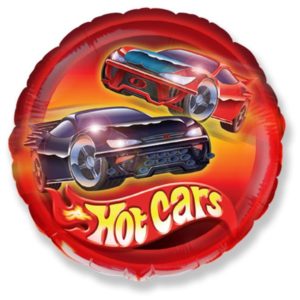 Balon foliowy „Samochody Hot Cars, okrągły”, 45 cm (18 cali)