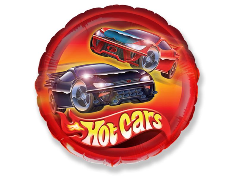 Balon foliowy „Samochody Hot Cars, okrągły”, 45 cm (18 cali)