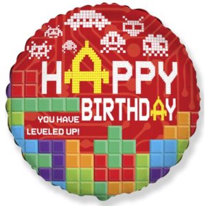 Balon foliowy "Happy Birthday- BRICKS", 45 cm (18 cali)