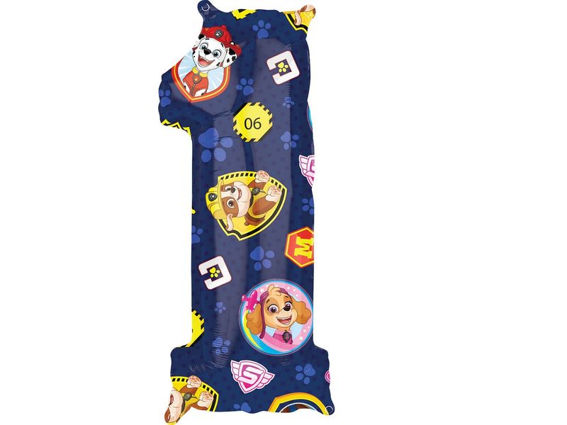 Balon foliowy "cyfra 1", Psi Patrol (Paw Patrol), 66 cm