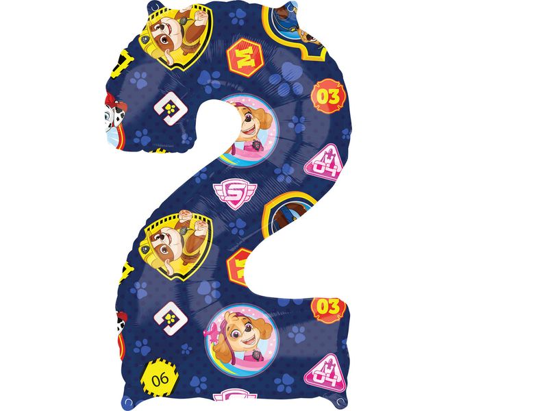 Balon foliowy "cyfra 2", Psi Patrol (Paw Patrol), 66 cm