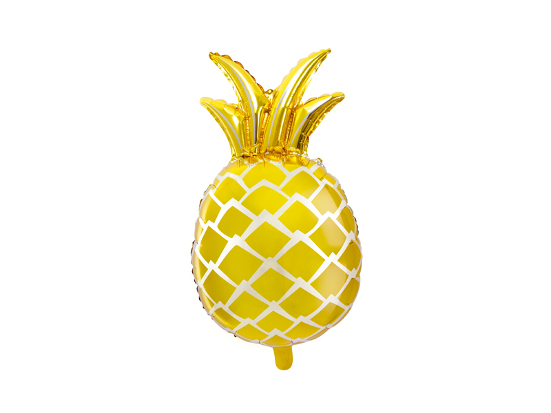 Balon foliowy "Ananas", złoty, 38 cm x 63 cm