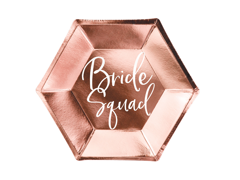 Talerzyki, Bride squad, różowe złoto, 23 cm, 6 szt.