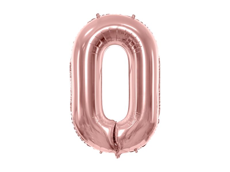 Balon foliowy "cyfra 0", różowe złoto, 100 cm