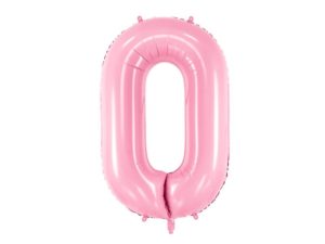 Balon foliowy "cyfra 0", różowa, 100 cm