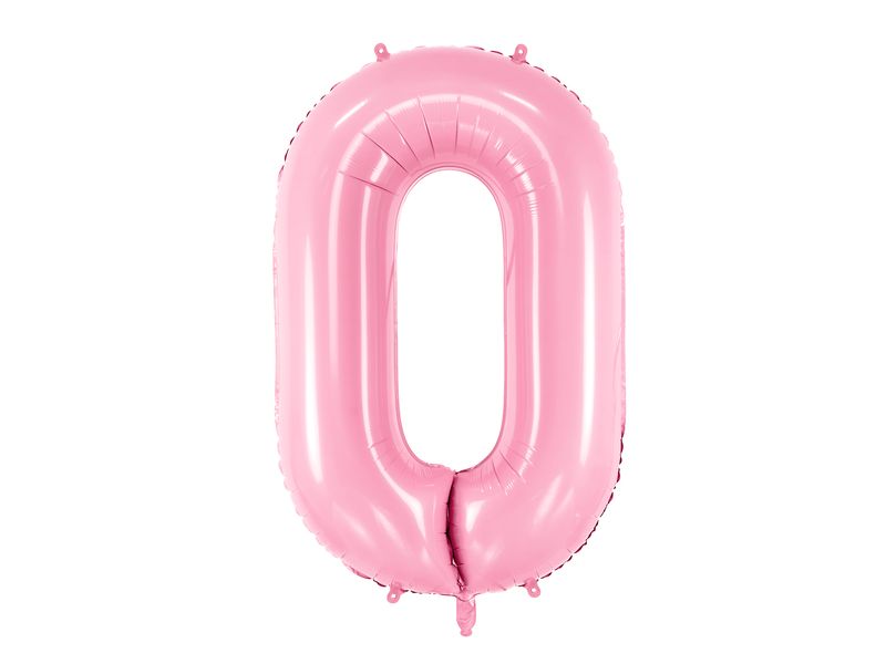 Balon foliowy "cyfra 0", różowa, 100 cm