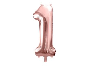 Balon foliowy "cyfra 1", różowe złoto, 100 cm