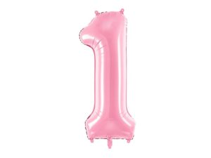 Balon foliowy "cyfra 1", różowa, 100 cm