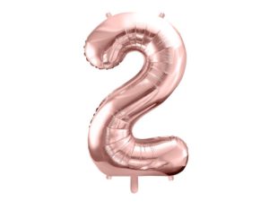 Balon foliowy "cyfra 2", różowe złoto, 100 cm