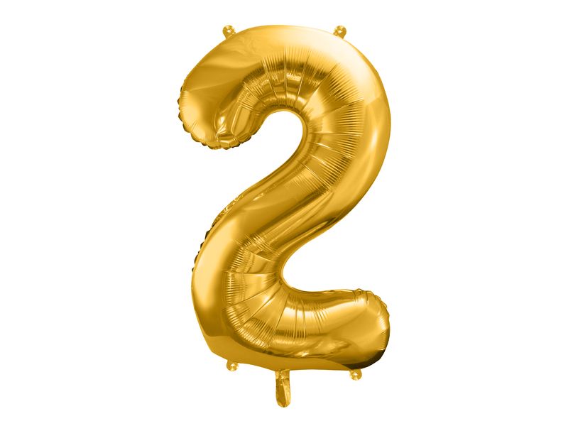 Balon foliowy "cyfra 2", złota, 100 cm