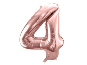 Balon foliowy "cyfra 4", różowe złoto, 100 cm