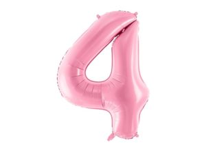Balon foliowy "cyfra 4", różowa, 100 cm