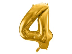 Balon foliowy "cyfra 4", złota, 100 cm