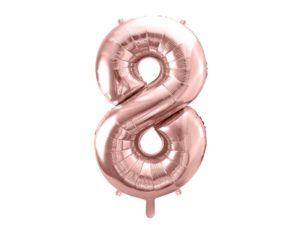 Balon foliowy "cyfra 8", różowe złoto, 100 cm