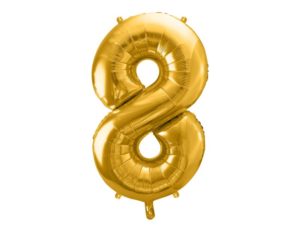 Balon foliowy "cyfra 8", złota, 100 cm