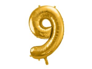 Balon foliowy "cyfra 9", złota, 100 cm