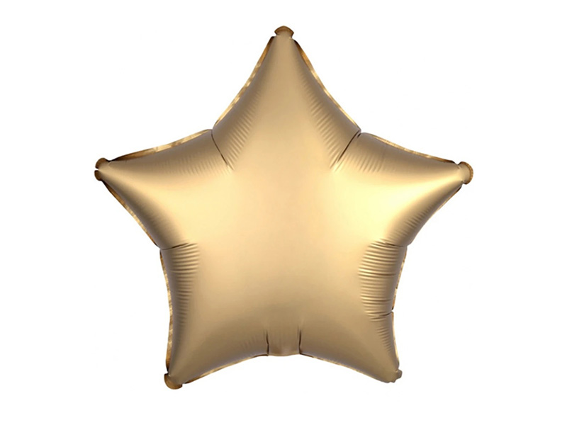 Balon foliowy gwiazda, matowy złoty, 45 cm (18 cali)