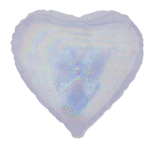 Balon foliowy serce, holograficzny srebrny, 45 cm (18 cali)