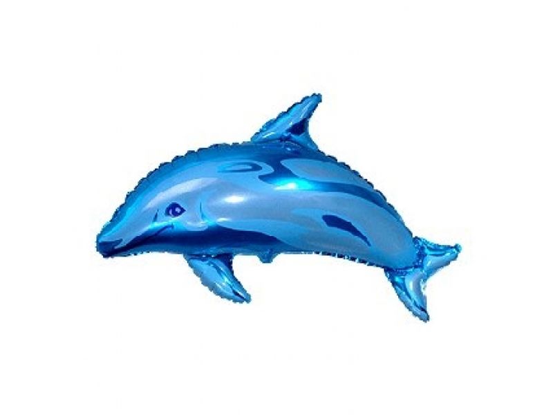 Balon foliowy "Delfin duży" niebieski, 24 cale