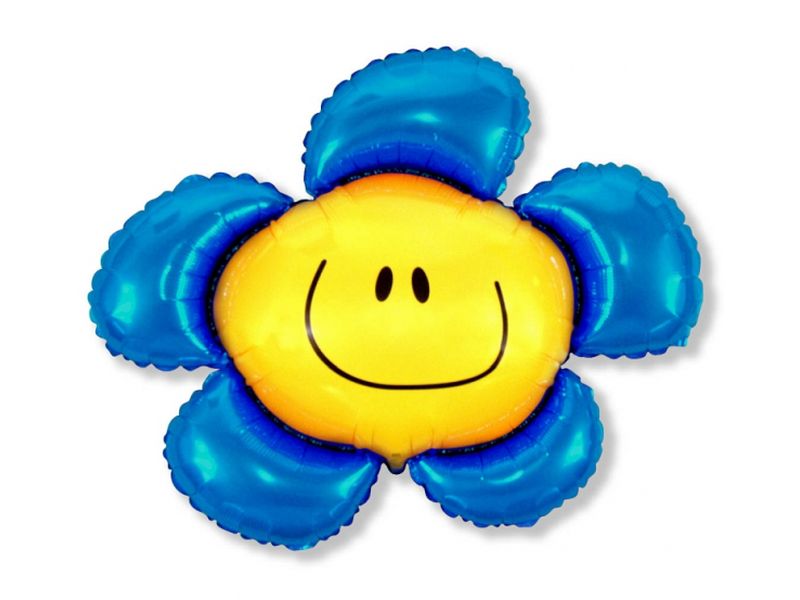 Balon foliowy „Kwiatek”, niebieski, 24 cale