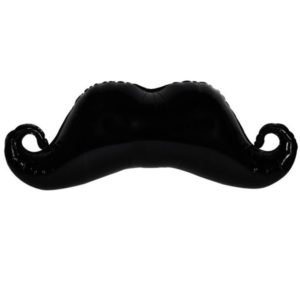 Balon foliowy „Wąsy”, czarny, 107 cm x 40 cm