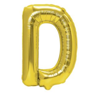 Balon foliowy „litera D”, złota, 40 cm