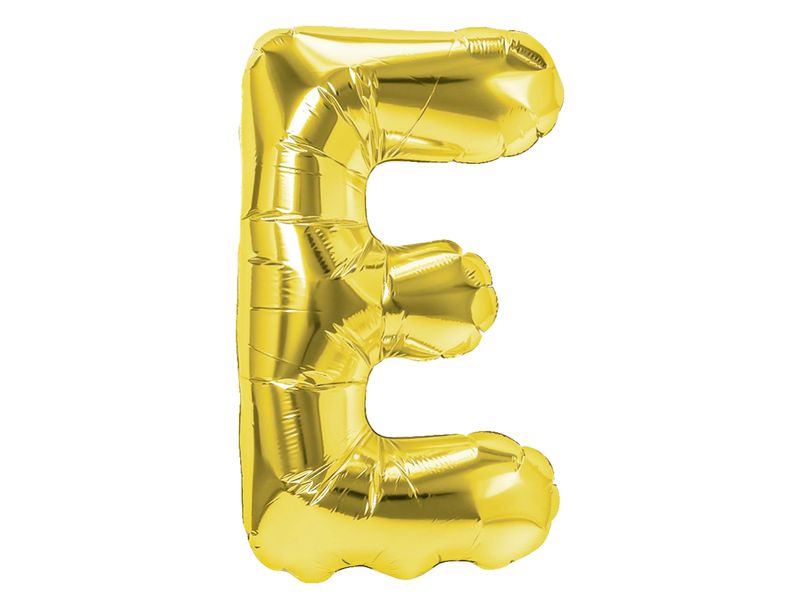 Balon foliowy „litera E”, złota, 40 cm