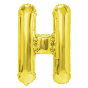 Balon foliowy „litera H”, złota, 40 cm