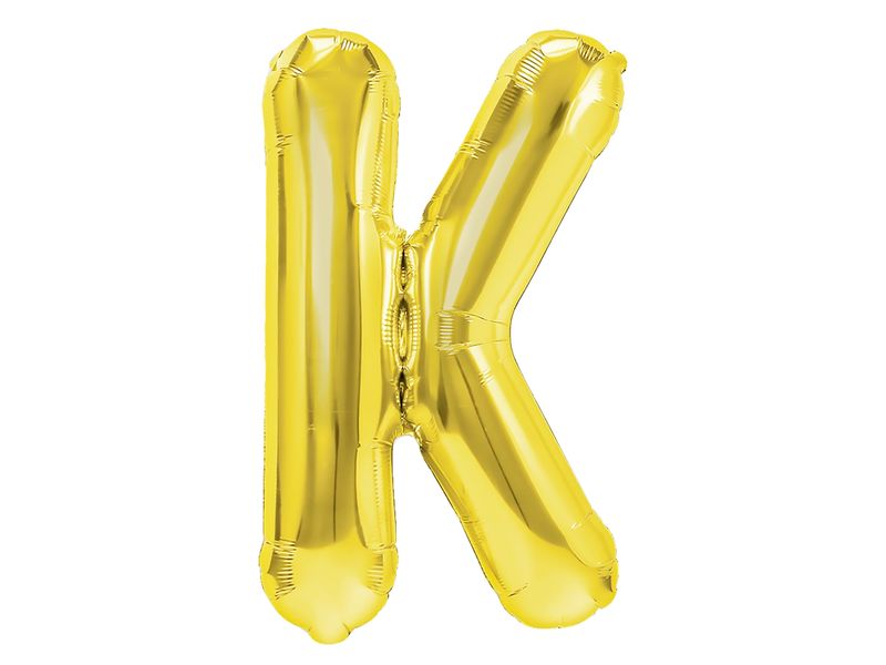 Balon foliowy „litera K”, złota, 40 cm