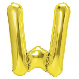 Balon foliowy „litera W”, złota, 40 cm