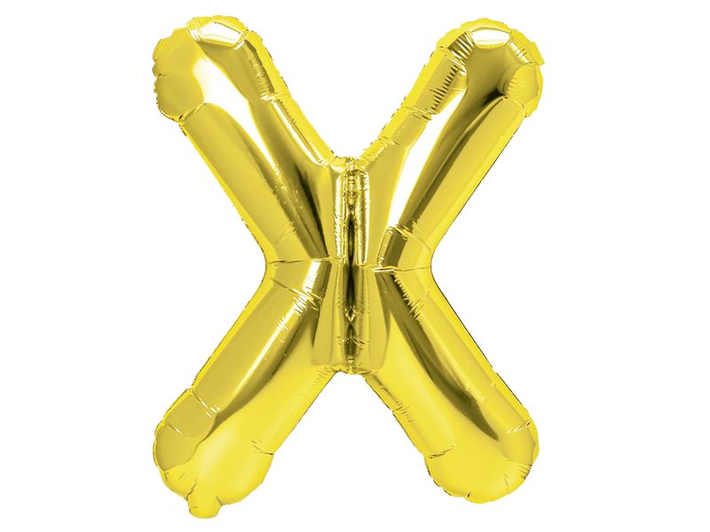 Balon foliowy „litera X”, złota, 40 cm