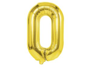 Balon foliowy „cyfra 0”, złota, 40 cm