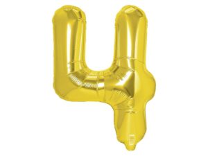 Balon foliowy „cyfra 4”, złota, 40 cm