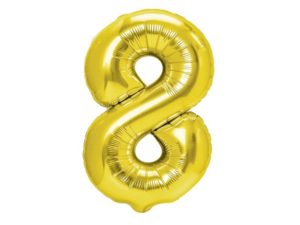 Balon foliowy „cyfra 8”, złota, 40 cm