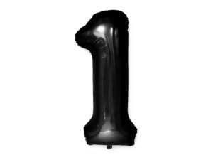 Balon foliowy "cyfra 1", czarna, 100 cm