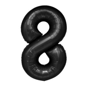 Balon foliowy "cyfra 8", czarna, 100 cm
