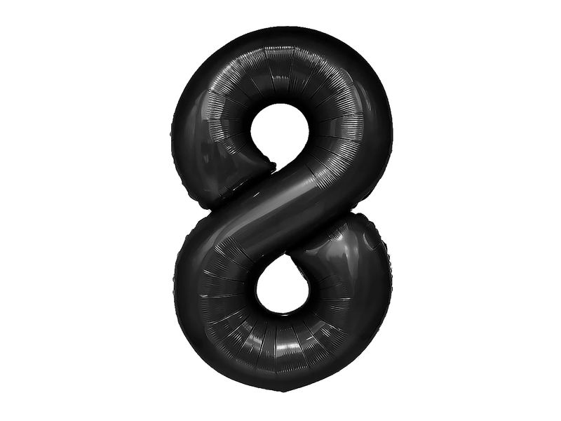 Balon foliowy "cyfra 8", czarna, 100 cm
