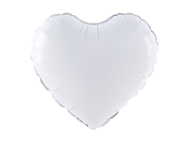 Balon foliowy serce, białe, 45 cm (18 cali)