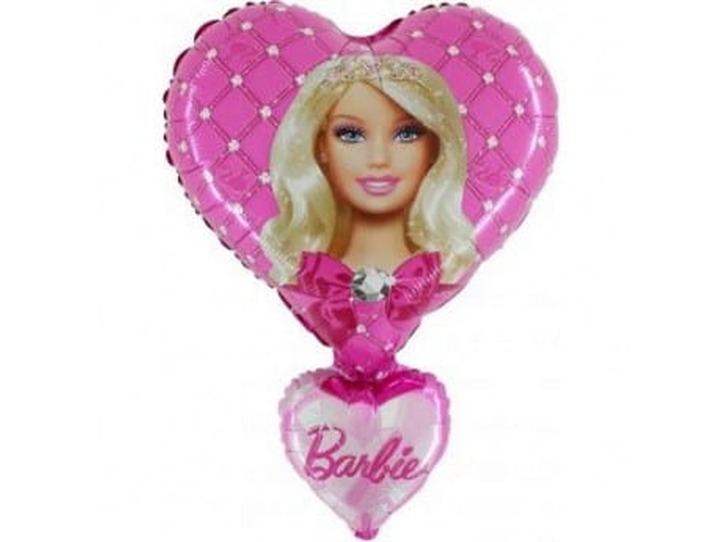 Balon foliowy „Barbie w sercu”, 24 cale