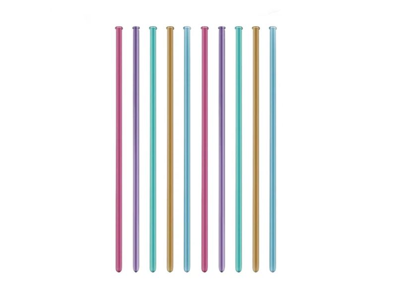 Balony do modelowania z pompką, rurki, kolorowe chrom, 10 szt.